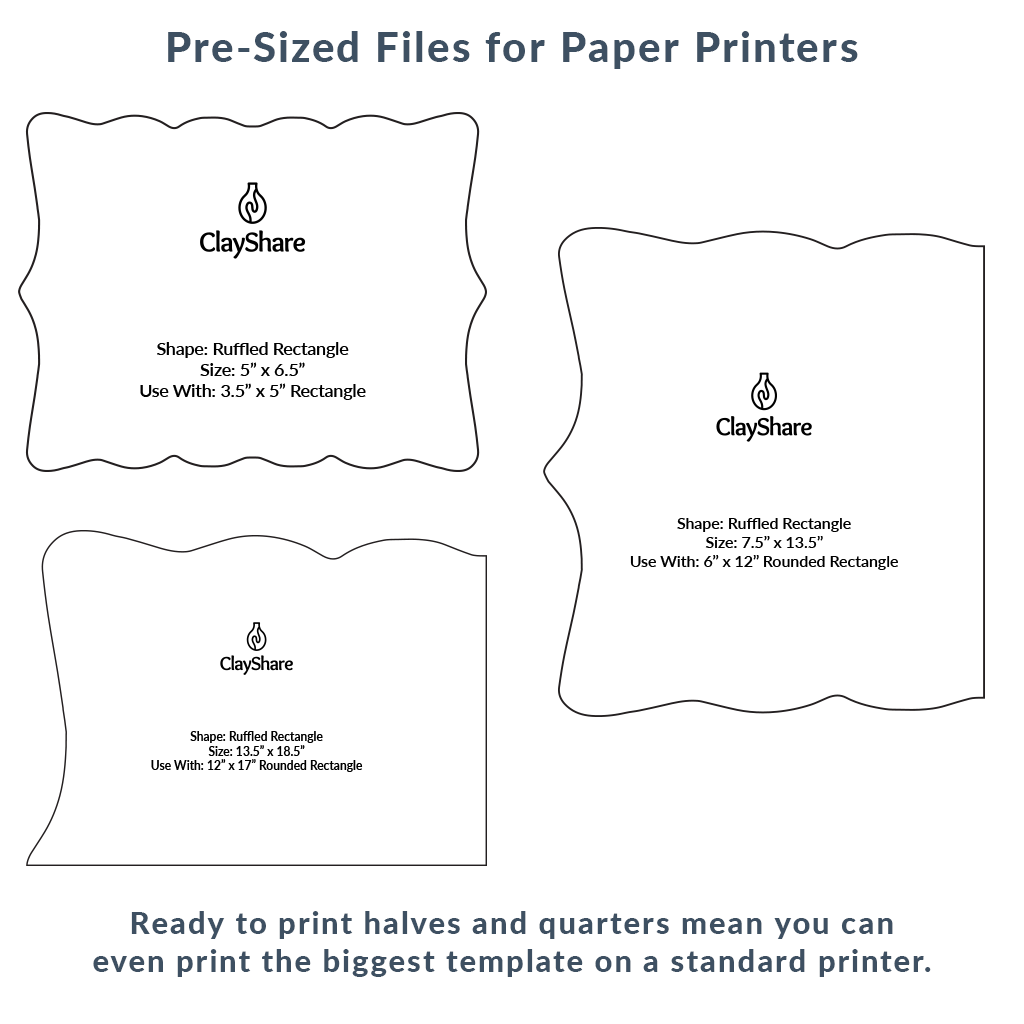 Ruffled Rectangle Rim Template Mega Pack