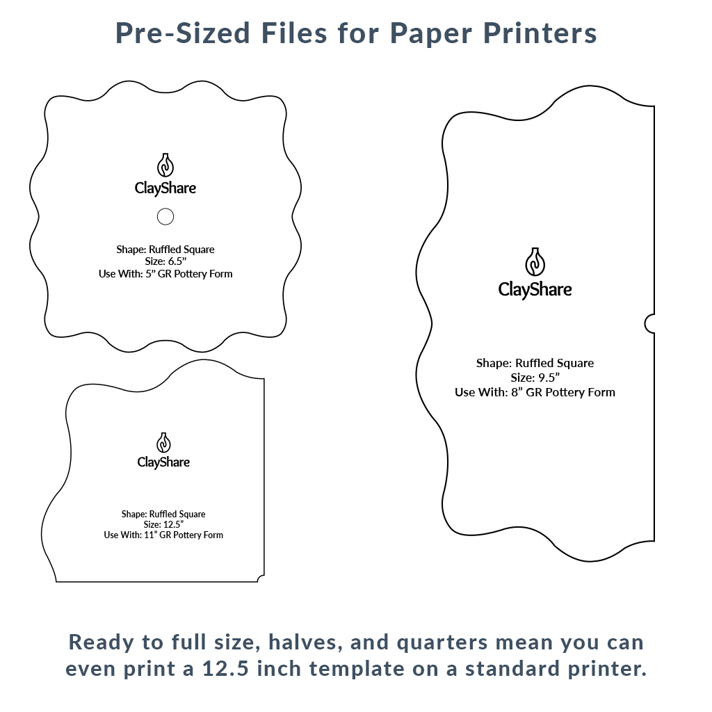 Ruffled Square Rim Template Pack