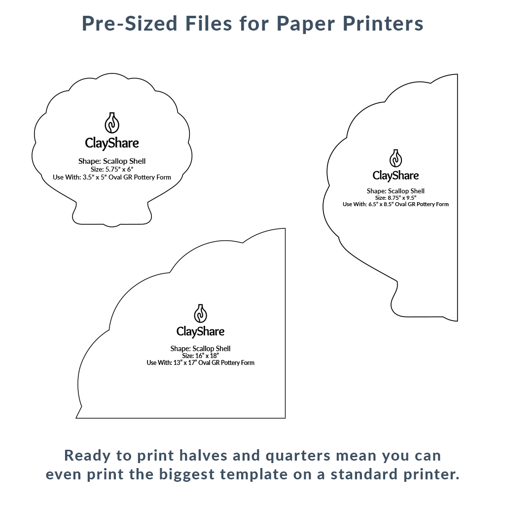 Scallop Shell Rim Template Pack