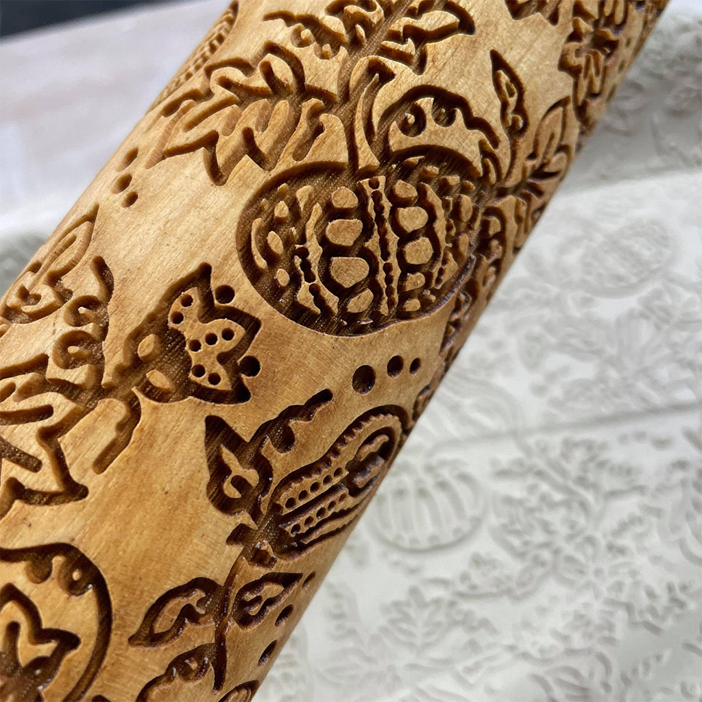 Pumpkin Embroidery 7 Rolling Pin
