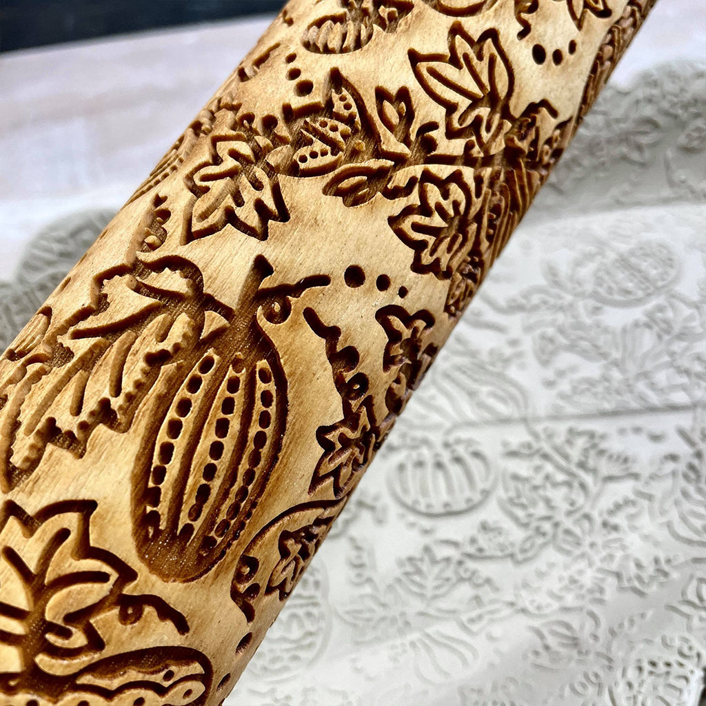 Pumpkin Embroidery 7 Rolling Pin