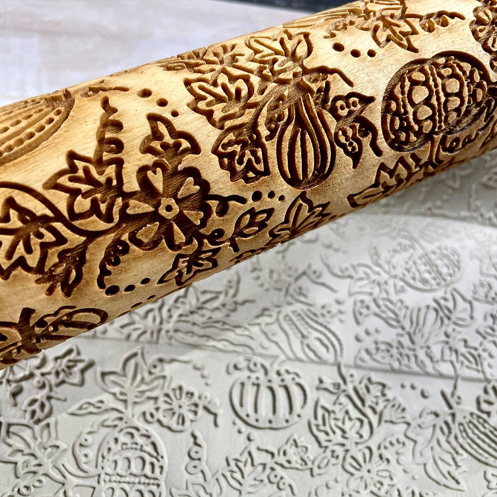 Pumpkin Embroidery 12 Rolling Pin