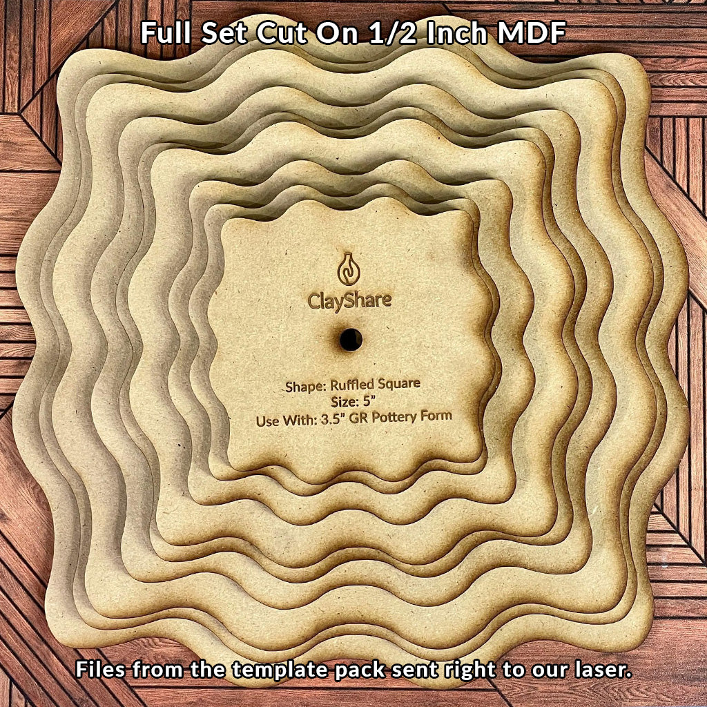 Ruffled Square Rim Template Pack