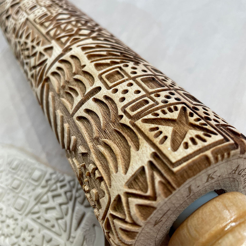 Vintage Geometric 12 Rolling Pin