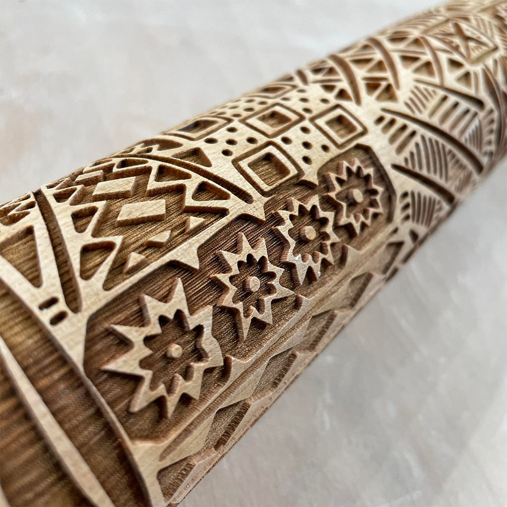 Vintage Geometric 12 Rolling Pin