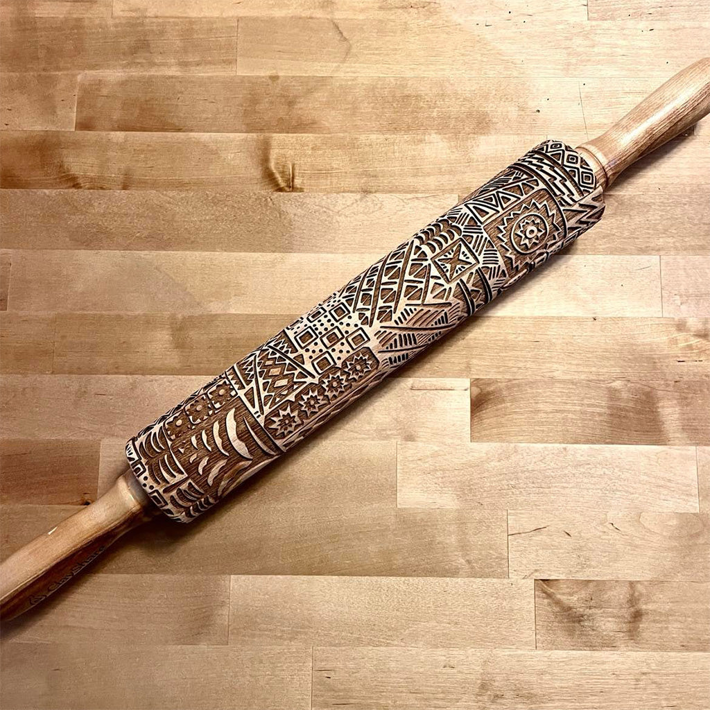 Vintage Geometric 12 Rolling Pin
