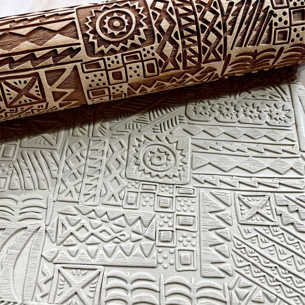 Vintage Geometric 12 Rolling Pin
