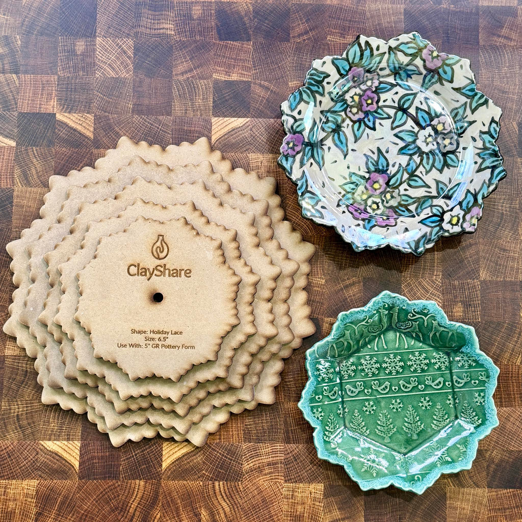 Holiday Lace Round Stack Rim Template Set