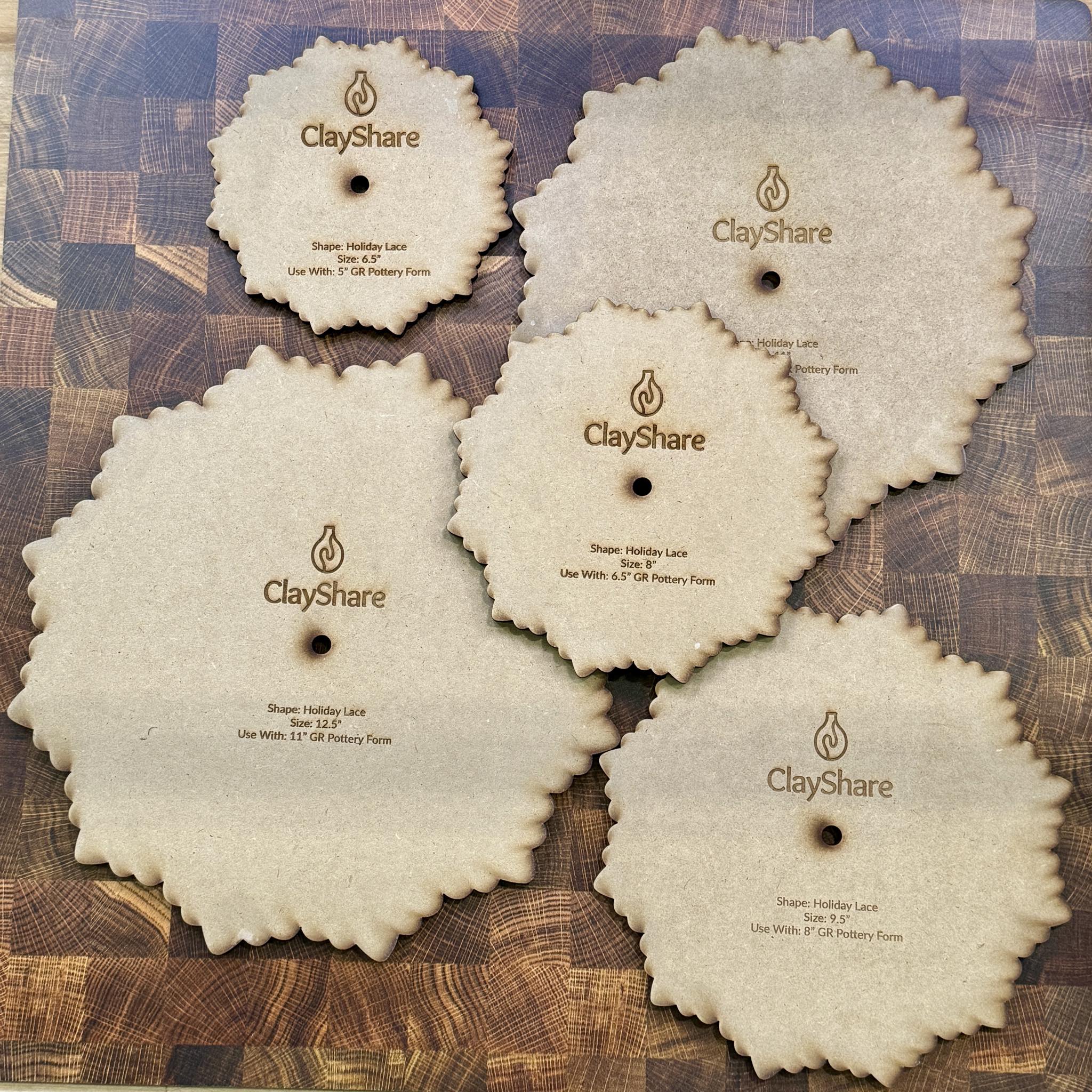 Holiday Lace Round Stack Rim Template Set