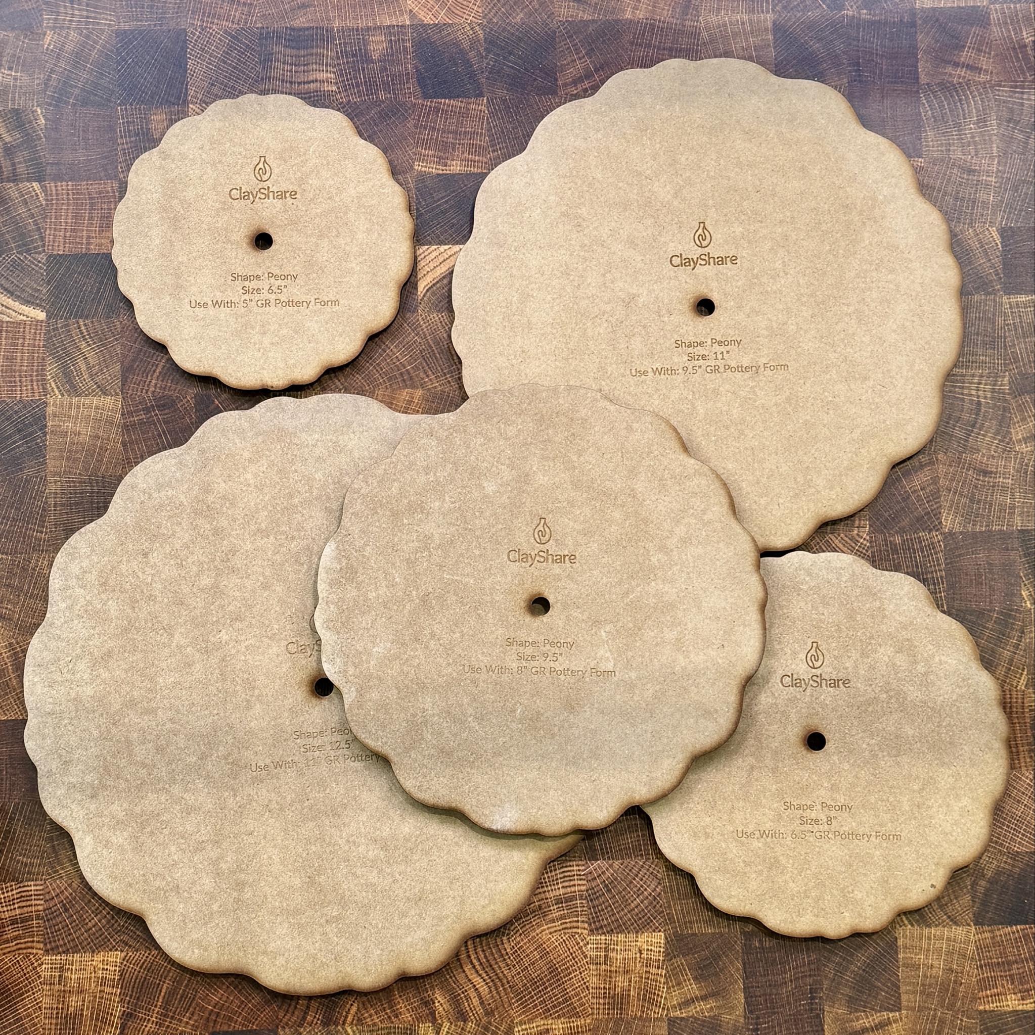 Peony Round Stack Rim Template Set