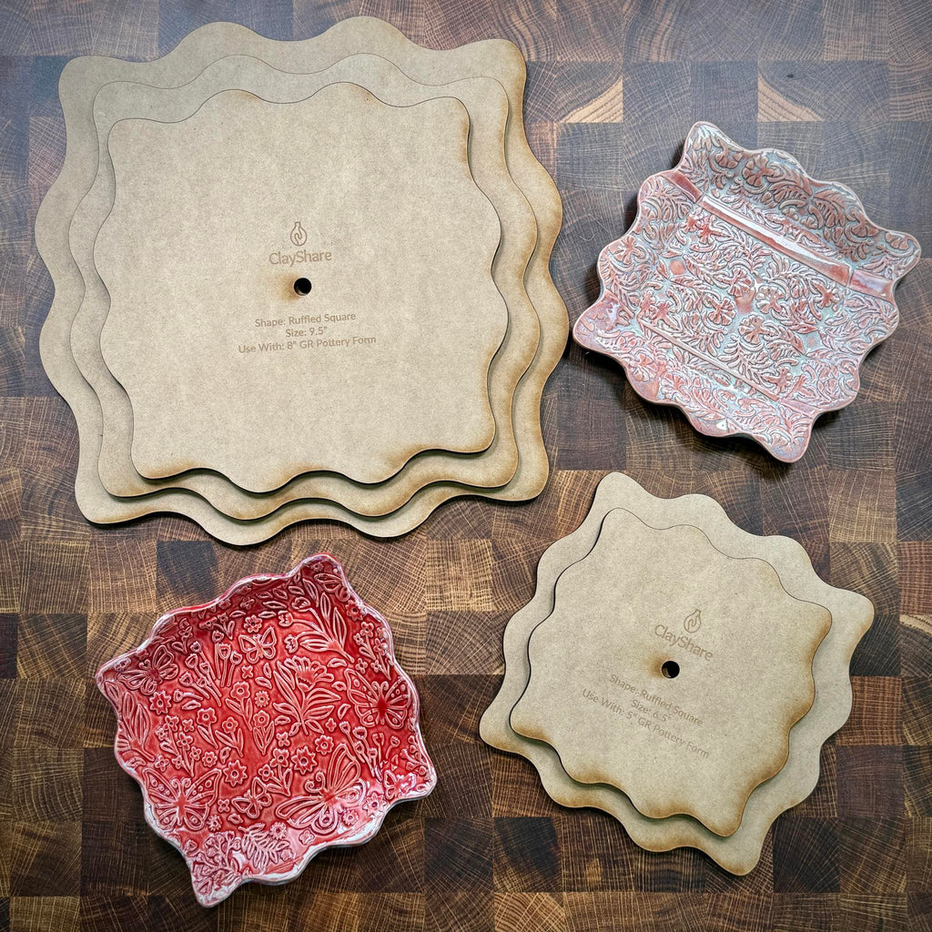 Ruffled Square Stack Rim Template Set