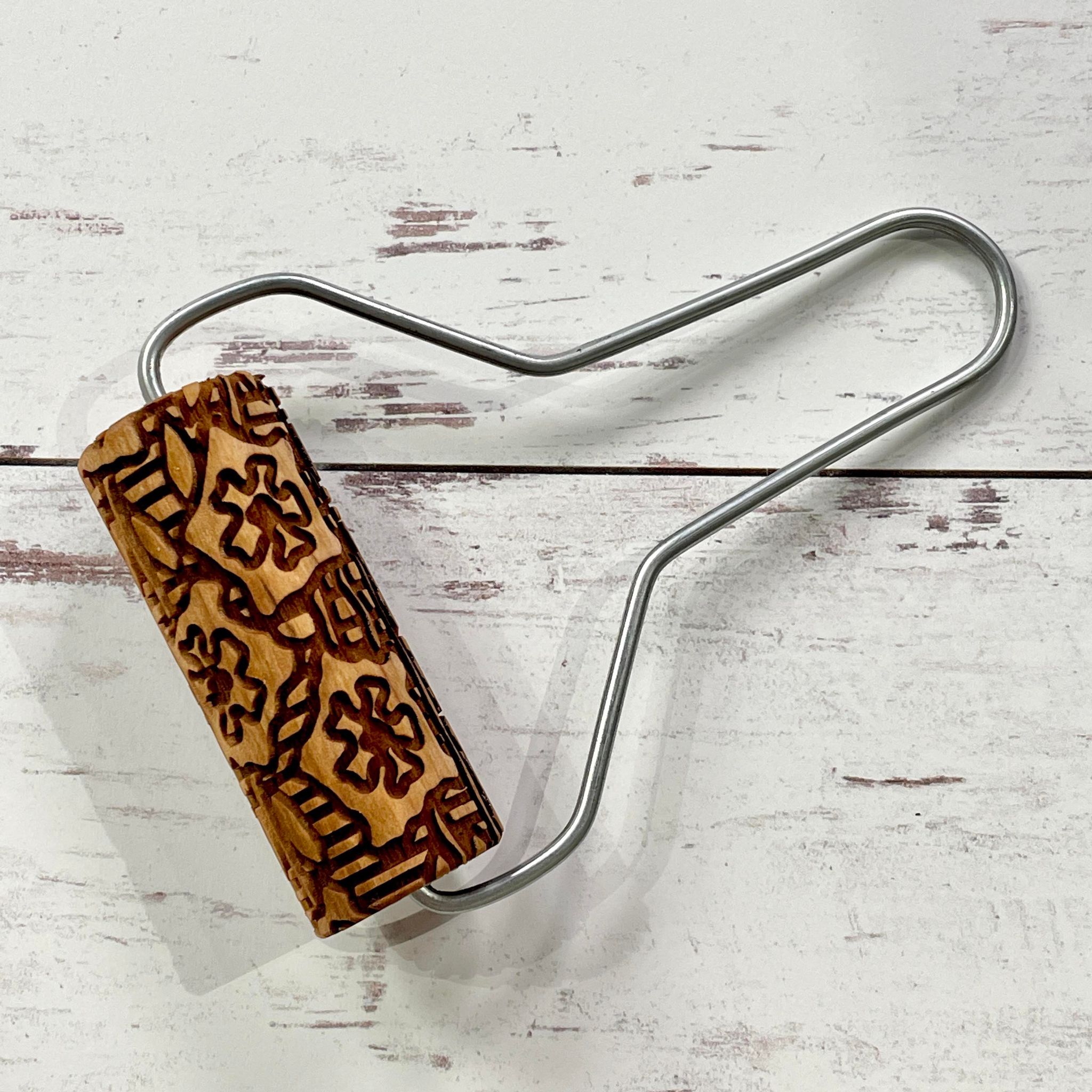 Woodblock Flowers Mini Roller