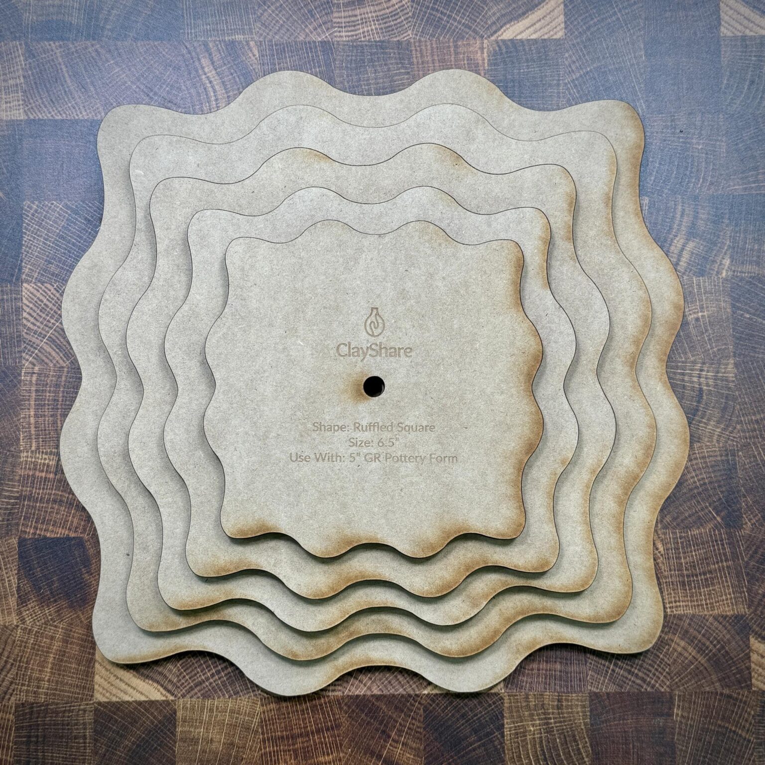 Ruffled Square Stack Rim Template Set – ClayShare Market Place